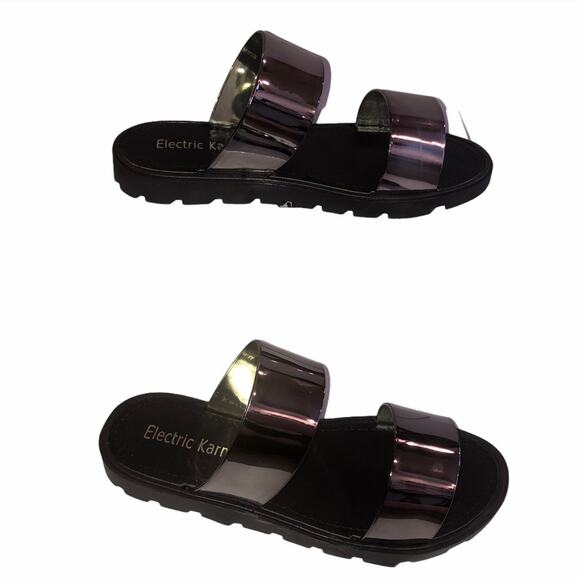 Electric Karma Grove Pewter Slides Sandals - Picture 2 of 15